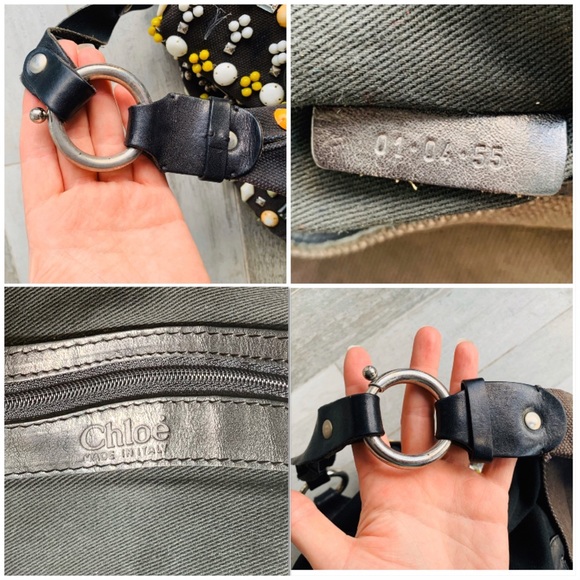 Chloe Beaded Studded Heavy Leather Big Hobo Slouchy Bag - Picture 8 of 16